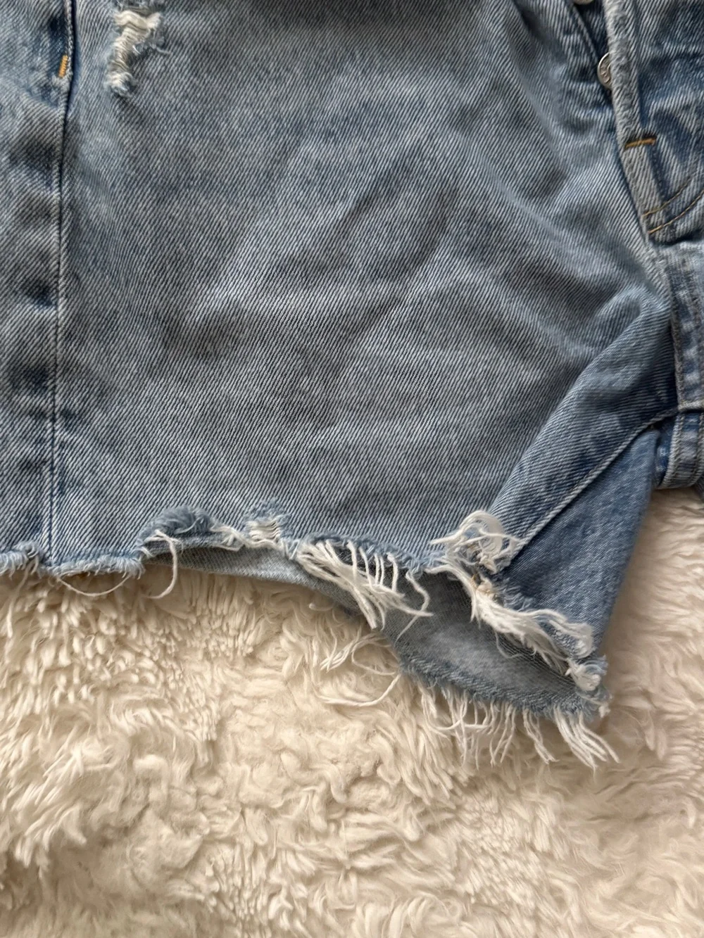 Agolde Parker long Distressed Denim Cutoff Shorts